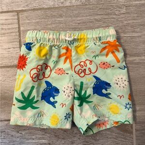 Old Navy Kids Swim Trunks - Green with Colorful Print